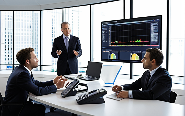 **Image Prompt:** A diverse group of financial professionals collaborating around a table, some looking at a Bloomberg Terminal screen in the background, others discussing with animated gestures. Focus on expressions of intuition and strategic thinking, going beyond pure data analysis. The setting is a modern office with natural light.