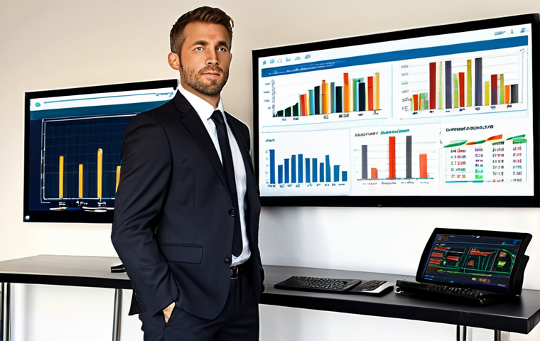 **

"A confident financial professional, wearing a suit, standing in front of a complex data visualization dashboard. The dashboard displays various charts and graphs showcasing financial trends and market analysis. In the background, subtly show the CFA charter logo. The overall tone is professional and sophisticated, highlighting the fusion of financial expertise and data analysis skills."

**
