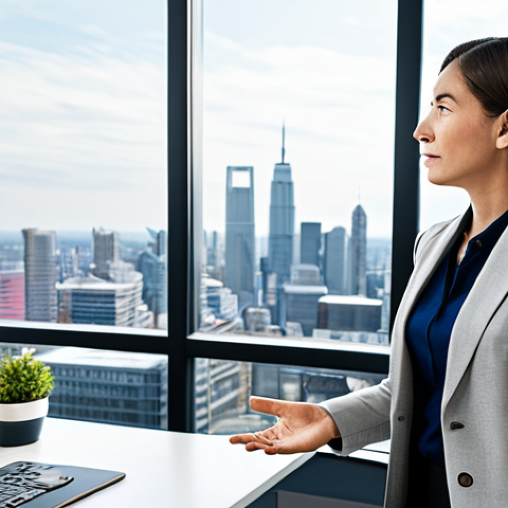 A professional female financial analyst, wearing a modest business suit, calmly explaining complex financial data to a male client in a bright, modern office with large windows overlooking a city skyline. The client is dressed in professional business casual attire, listening attentively, displaying a sense of trust and understanding. The scene conveys a feeling of stability and expert guidance. fully clothed, appropriate attire, safe for work, perfect anatomy, correct proportions, natural pose, well-formed hands, proper finger count, natural body proportions, professional photography, high quality, appropriate content, professional, family-friendly.